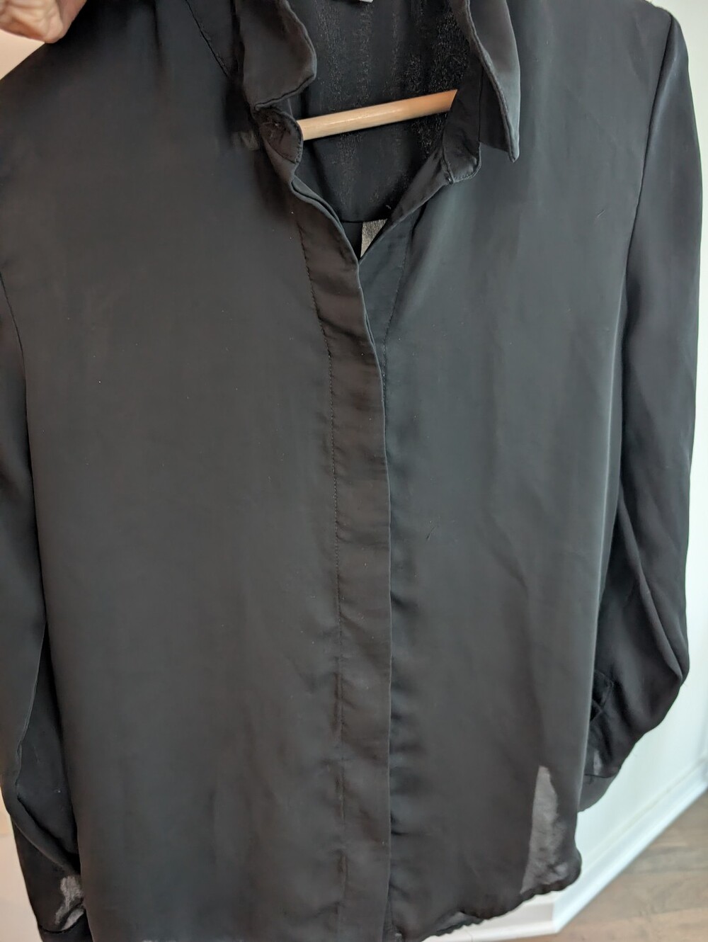 Women's H&M Black Button-Up Shirt